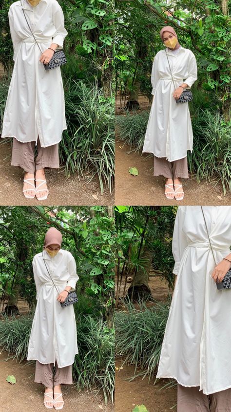 Eid Casual Outfit, Outfit Ied Fitri, Tunik Hijab Style, Outfit Kondangan Simple, Outfit Hijab Simple, Ootd Kondangan Hijab Styles, Ootd Lebaran, Lebaran Outfit, Ootd Ngampus