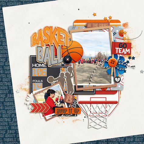 Basketball Project, Basketball Scrapbook, Scrapbooking Sports, Scrapbook Themes, Graduation Scrapbook, Beautiful Scrapbook Layouts, Cute Scrapbooks, Camera Wallpaper, Scrapbook Cover