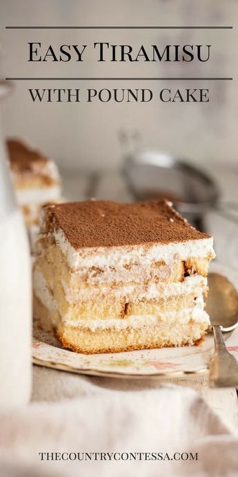 Traditional tiramisu is a lot of work and finding ingredients can be hard! Easy tiramisu with pound cake makes this a crowd pleasing, no-cook favorite that uses easy to find ingredients. via @contessa_cooks Traditional Tiramisu, Hemgjord Glass, Tiramisu Recept, Easy Tiramisu, Easy Tiramisu Recipe, Fun Thanksgiving Desserts, Dessert Simple, Tiramisu Cake, Tiramisu Recipe