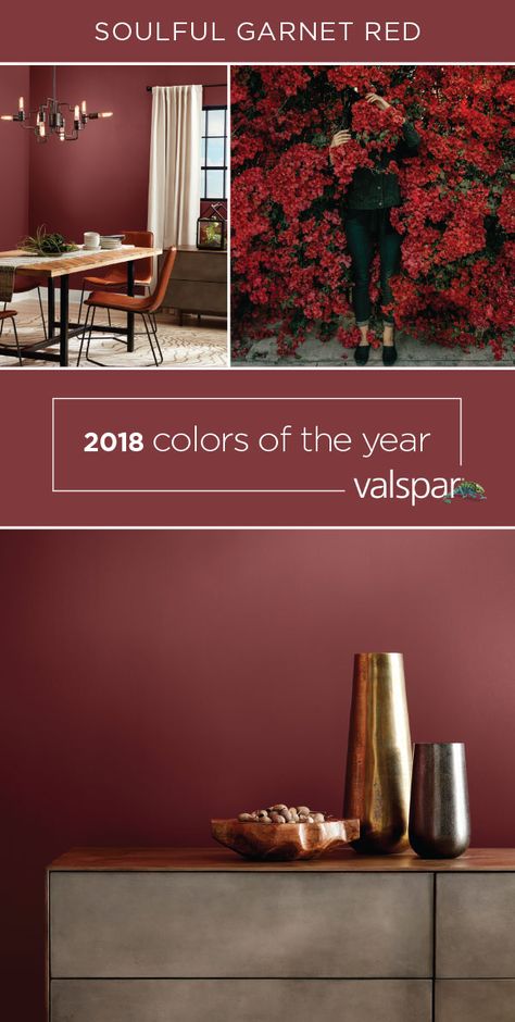 With thousands of colors to choose from, Valspar makes it easy to change your look whenever you like. Find this bold Garnet Red at Lowe’s! (1007-5A In The Red). Valspar Red Paint Colors, Bathroom Paint Colors Valspar, Paint Colors Valspar, Interior Paint Colors For Living Room, Red Paint Colors, Interior Paint Colors Schemes, Basement Inspiration, Bathroom Paint, Paint Color Inspiration