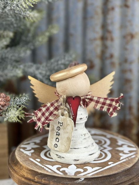 CCC (Crafty Creators Community) | I had so much fun making this sweet angel Pickitz Crafts, Diy Christmas Angel Ornaments, Acorn Crafts, Cute Angel, Christmas Angel Ornaments, Christmas Craft Projects, Diy Dollar Tree Decor, Easy Christmas Gifts, Angel Crafts