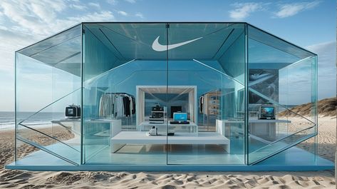 nike booth :: Behance Architecture Advertising, Ceiling Light Design, Light Design, Pop Up Store, Exhibition Design, Lighting Design, Ceiling Light, Aurora, Ceiling