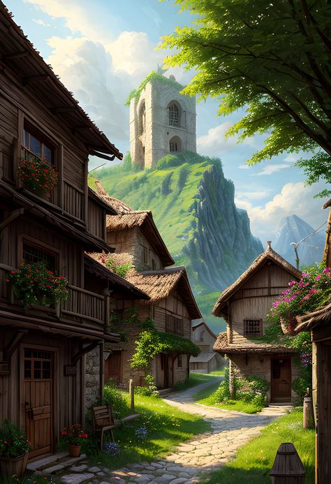 Fantasy Concept Background Realistic Medieval Village Environment#pikbest##Illustration Village Environment, Maya Model, Environment Illustration, 3d Maya, Tears Art, Illustration Fantasy, Concept Background, Photography Movies, Medieval Village