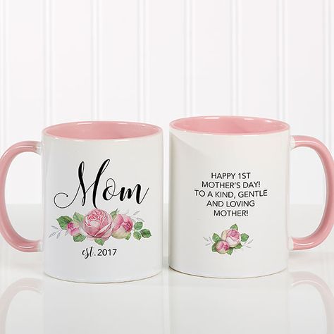 Custom New Mom Coffee Mug - 11oz Pink Sublimacion Ideas, Mom Coffee Mug, Bar Set Up, Personalized Coffee Mugs, Sublimation Mugs, Mom Coffee, Custom Coffee, Buy Buy Baby, Christmas Coffee