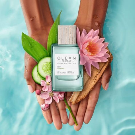 H2Eau - Water Lotus Eau de Parfum - CLEAN RESERVE | Sephora Fruit Perfumes, Clean Reserve, Water Lotus, Clean Perfume, Cucumber Water, Sephora Favorites, Rooibos Tea, Beauty Products Photography, Nectarine