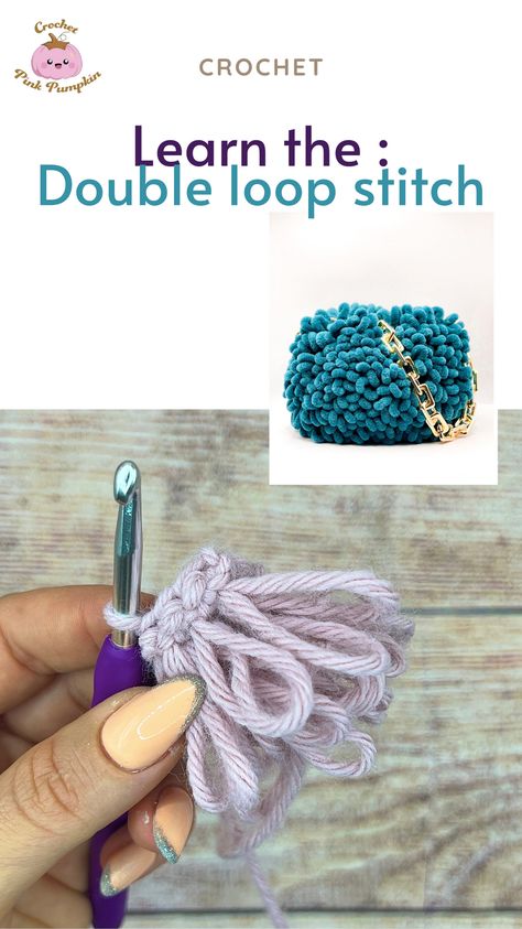 Loopy Crochet Stitch, Loop Crochet Stitch, Crochet Loop Stitch, Loop Stitch Crochet, Crochet Puppets, Pumpkin Learning, Loop Stitch, Pumpkin Patterns, Loop Knitting