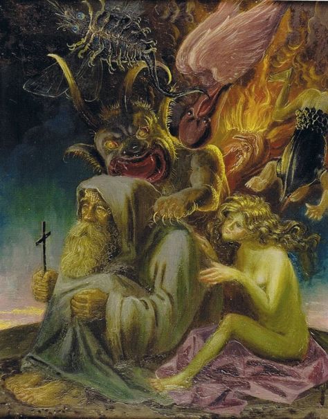 The Temptation of St. Anthony — Otto Dix – Biblioklept Otto Dix, Temptation Of St Anthony, George Grosz, Propaganda Art, German Expressionism, St Anthony, Image Painting, Saint Anthony, Old Paintings