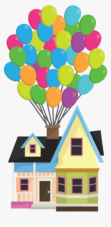 House From Up Pixar, Up House Cartoon, Up Clipart Disney, Up House Balloons, Up House Illustration, Up Movie Pixar, Up House Template Free Printable, How To Draw The Up House, Disney Up House Printable