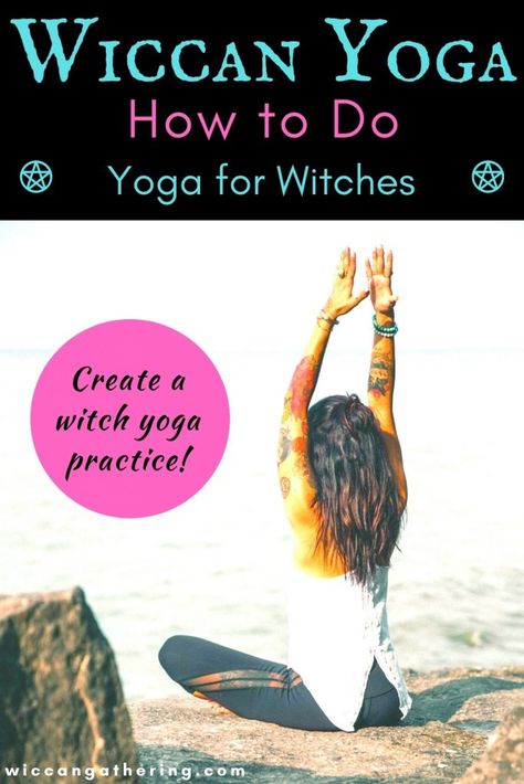 Yoga For Witches Book, Yoga For Intuition, Yoga And Witchcraft, Yoga For Witches, Witchy Websites, Spooky Yoga, Witchy Yoga, Witch Yoga, Business Aesthetic