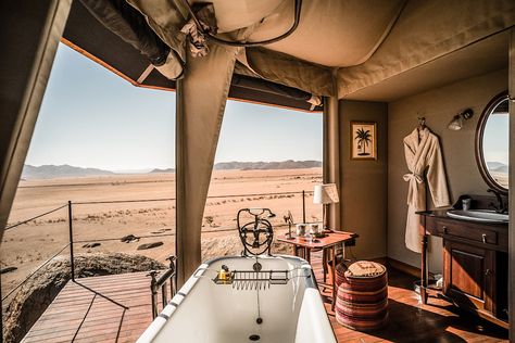 Luxury Lodge in Namibia Namibia Desert, Lodge Ideas, Luxury Safari Lodge, Lodge Design, Casa Cook, Desert Resort, Tent Living, Luxury Glamping, Safari Tent