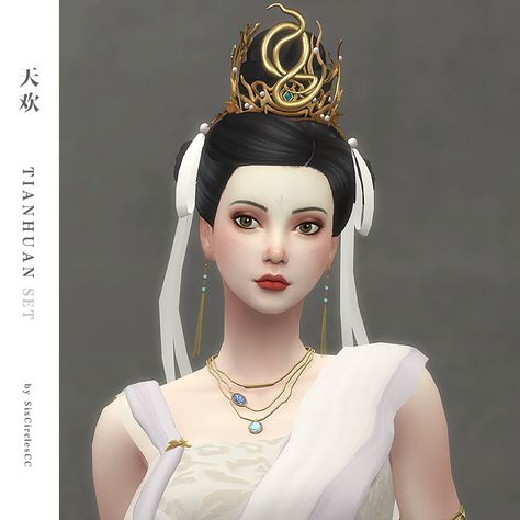 Sims 4 Cc Headpiece, Sims 4 Chinese Cc Hair, Sims 4 Chinese Clothes, Sims 4 Braided Hair Cc, Chinese Headdress, Hair Hat, Colors Dress, Sims 4 Expansions, Hair Crown