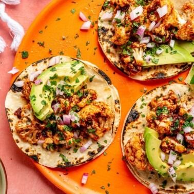 Crispy Cauliflower Tinga Tacos - Fed & Fit Cauliflower Tinga, Carrot Ginger Soup Recipe, Tinga Tacos, Vegetarian Taco, Pork Casserole, Crispy Cauliflower, Red Curry Sauce, Fed And Fit, How To Make Cauliflower