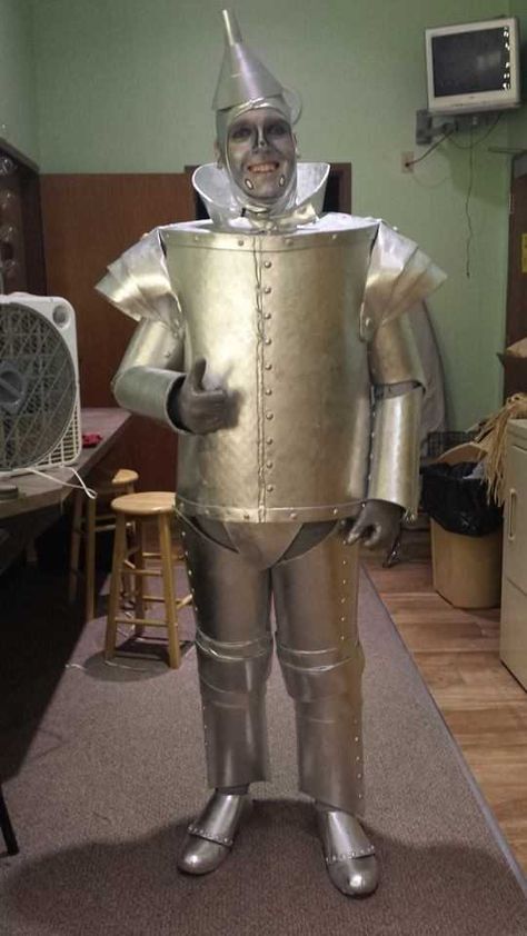 Imgur Post - Imgur Tinman Costume Diy, Dancing Pumpkin Man, Diy Tin Man Costume, Tin Man Halloween Costume, Ursula Costume Diy, Old Man Hat, Iron Man Face, Tin Man Costumes, Wizard Of Oz Musical