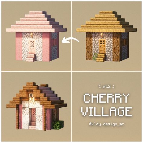 Minecraft Inspo Village, Things To Build In Your Minecraft Village, Minecraft House Layout With Numbers, Minecraft Village Builds Ideas, Minecraft Mini Village House, Cute Village Houses Minecraft, Cute Small Village Houses Minecraft, Minecraft Cherry Village House, Minecraft Building Village Ideas