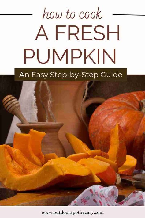 Learn how to cook a fresh pumpkin with our beginner's guide! Discover the process, from choosing the perfect pumpkin to simple prep steps and versatile cooking techniques. Create delectable dishes such as soups and desserts, all while enjoying health benefits and the ability to customize flavors. Embrace the enchantment of autumn in your very own kitchen. Cooking Whole Pumpkin In Oven, Cook Fresh Pumpkin, Outdoor Apothecary, Making Pumpkin Puree, Pumpkin Easy, Pumpkin Chili Recipe, Creamy Mash, Cooking Pumpkin, Pumpkin Uses