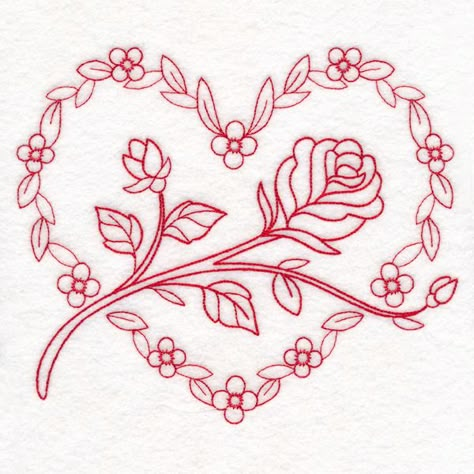 Redwork Embroidery Designs, Redwork Embroidery, Pola Sulam, Embroidery Library, Simplistic Tattoos, Dope Tattoos, Mini Tattoos, Vintage Valentines, Tattoo Stencils