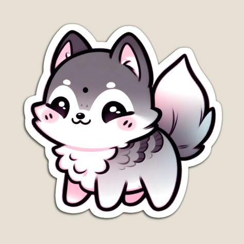 Cartoon Wolf Drawing, Chibi Wolf, Wolf Cute, Japanese Wolf, Cute Wolf Drawings, Cartoon Wolf, Animal Doodles, Wolf Drawing, Fantasy Creatures Art