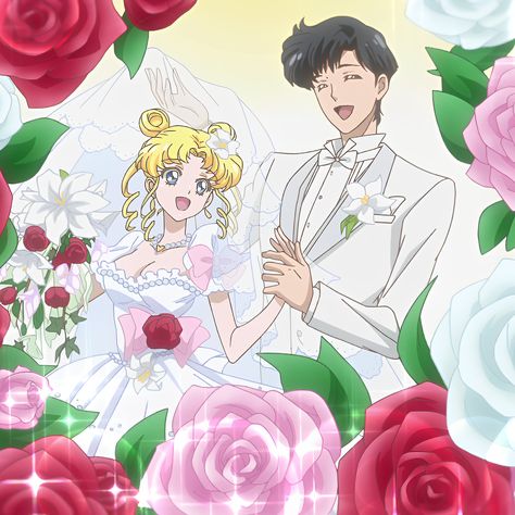 𝒔𝒂𝒊𝒍𝒐𝒓 𝒎𝒐𝒐𝒏 𝒄𝒓𝒚𝒔𝒕𝒂𝒍 Sailor Moon X Tuxedo Mask, Usagi Mamoru, Sailor Moon And Tuxedo Mask, Sailor Moon Wedding, Chibi Usa, Moon Icon, Tuxedo Mask, Moon Wallpaper, Sailor Moon Usagi