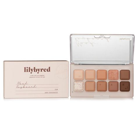 Lilybyred Mood Keyboard - # 01 Ash Cinnamon  10.5g Ash Beige, Rose Velvet, Watercolor Palette, Eye Shadow Palette, Gel Eyeliner, Brow Pencils, Shadow Palette, Ash Color, K Beauty