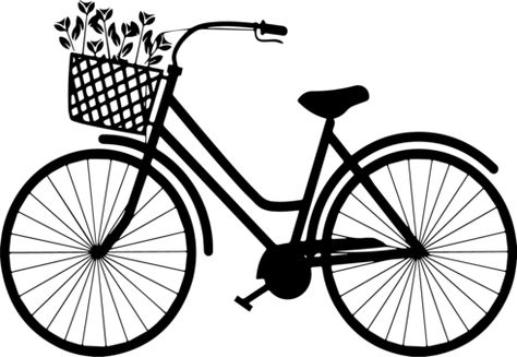 Bicycle with Flowers | The Craft Chop Bicycle Silhouette, Bicycle Drawing, Bicycle Illustration, Velo Vintage, Bicycle Basket, Bicycle Art, Silhouette Art, Cricut Crafts, Cricut Projects