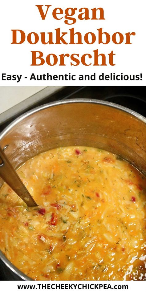 a pot of vegan doukhobor borscht soup on the stove ready to serve Doukhobor Borscht, Russian Borscht Soup, Russian Borscht, Whole Plant Based Diet, Beet Borscht, Borscht Recipe, Potatoes Vegetables, Borscht Soup, Sauerkraut Soup