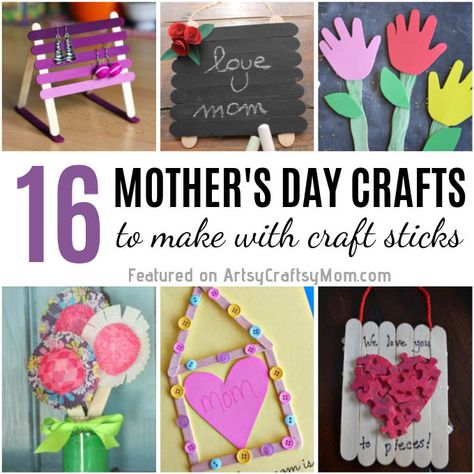 Sticks Diy, Craft Project Ideas, Diy Gifts For Mothers, Easy Mother's Day Crafts, Pretty Crafts, Craft Sticks, Mother's Day Crafts, Mothers Day Crafts For Kids, Popsicle Stick Crafts