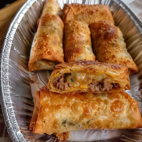 Philly Cheesesteak Egg Roll Rolled Dumplings Recipe, Eggroll Recipes, Awesome Sandwiches, Dumplings Recipes, Cheesy Rolls, Egg Roll Ingredients, Egg Roll Filling, Boneless Ribs, Egg Roll Recipes