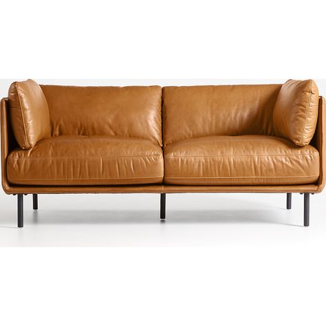 Wells Leather Apartment Sofa | Crate and Barrel Small Living Room Furniture, Leather Sofa Chair, Apartment Sofa, Sofa Review, Leather Couch, Leather Loveseat, Comfortable Sofa, Small Living Room, Unique Furniture