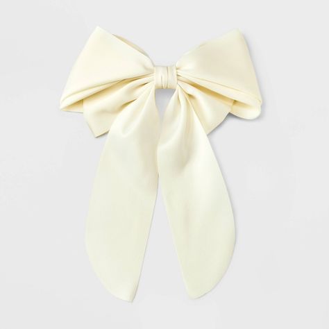 Style your day-to-day look with this Satin Bow Hair Barrette from A New Day™. This satin bow hair barrette in a solid color makes a versatile choice to match your favorite outfit. It's decorated with a big bow that has long tails for charming appeal. The back metal clip provides a strong hold to neatly style your hair, and it's suitable for all hair types. A New Day™: Style that goes wherever you do. Big Bow Hair Clip, Friend Questions, Bow Diy, Bows Diy, Easy Chic, Bow Hairstyle, Leather Headbands, Padded Headband, Claw Hair Clips