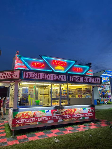 Fun Fair Aesthetic Night Food, Carnival Food Stand Aesthetic, Carnival Date Aesthetic, County Fair Aesthetic, State Fair Aesthetic, Aesthetic Neon Signs, Drive Inn Movies, Aesthetic Carnival, Suburban Gothic