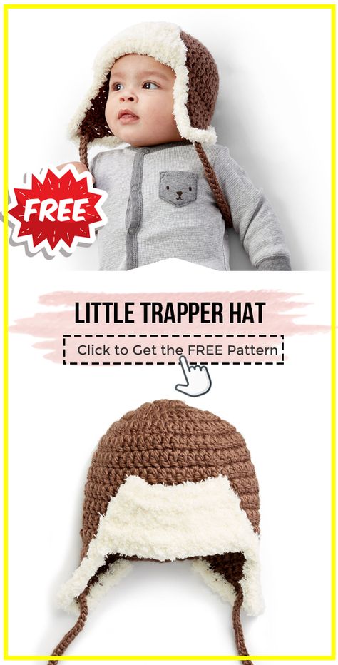 Crochet Boy Hats Free Pattern, Crochet Trapper Hat Pattern Free, Crochet Toddler Hat Free Pattern, Crochet Hats Kids, Crochet Trapper Hat, Kids Crochet Hats Free Pattern, Trapper Hat Pattern, Crochet Boys, Crochet Toddler Hat