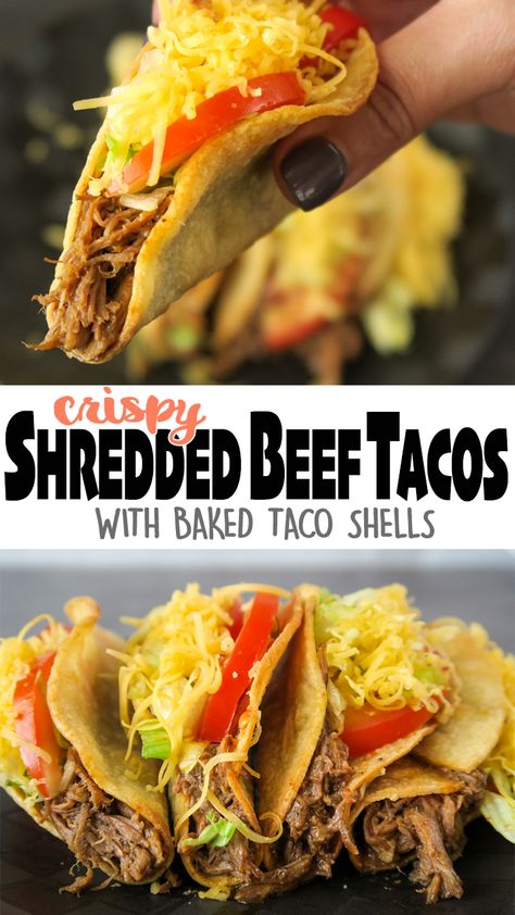 Shredded Beef Crunchy Tacos, Mexican Taco Shells, Spicy Shredded Beef Tacos, Easy Soft Tacos Beef, Healthy Taco Shells, Deep Fried Shredded Beef Tacos, Deep Fried Tacos Recipe Ground Beef, How To Make Crunchy Taco Shells, Crispy Tacos Beef