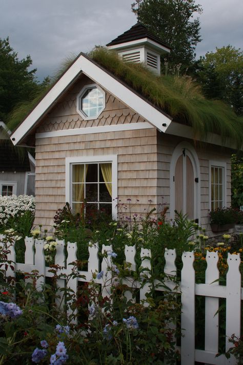 Coastal Maine, A Small House, White Picket Fence, Picket Fence, Garden Shed, Botanical Gardens, Small House, Fence, The House