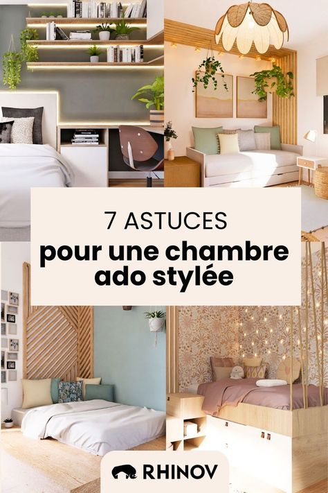 La chambre des adolescents est souvent amenée à être re décorer au fil du temps. Voici 7 astuces et inspirations qui vous permettront de créer une chambre d'ado stylée. #chambre #chambreado Banquette, Organisation