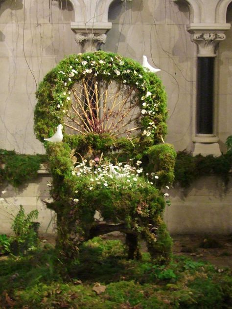 The Daisy Throne installation by Catherine Green Plant Throne, Nature Throne, Forest Throne, Flower Throne, Midsummer Nights Dream Party, Throne Chair, Flower Installation, Dream Party, Garden Bulbs