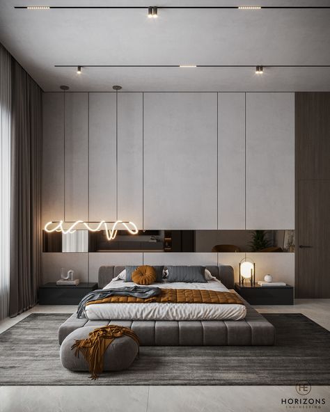 Master Bedroom on Behance High Ceiling Bedroom, Ruang Gym, Design Your Bedroom, Bedroom Interior Design Luxury, Living Room Design Inspiration, Kids Interior Room, Woman Bedroom, Classic Bedroom, Bedroom Bed Design