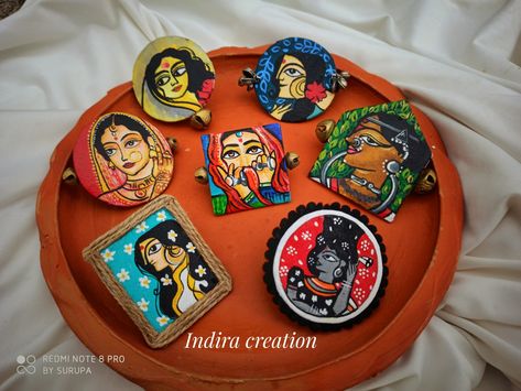 Indian Clay Earrings, Clay Jewelry Indian, Jewellery Decoration, Painted Jewellery, Diy Jewelry Set, Diy Necklace Making, Diy Earrings Easy, Diy Jewellery Designs, Diy Fabric Jewellery