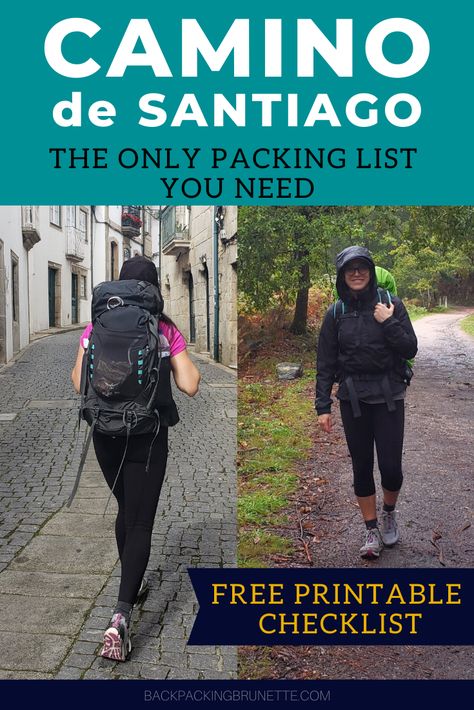 Spain Hike Camino De Santiago, Camino Packing List, Camino Trail, Camino Walk, Packing List For Women, Printable Packing List, Vacation Video, The Camino, Printable Checklist