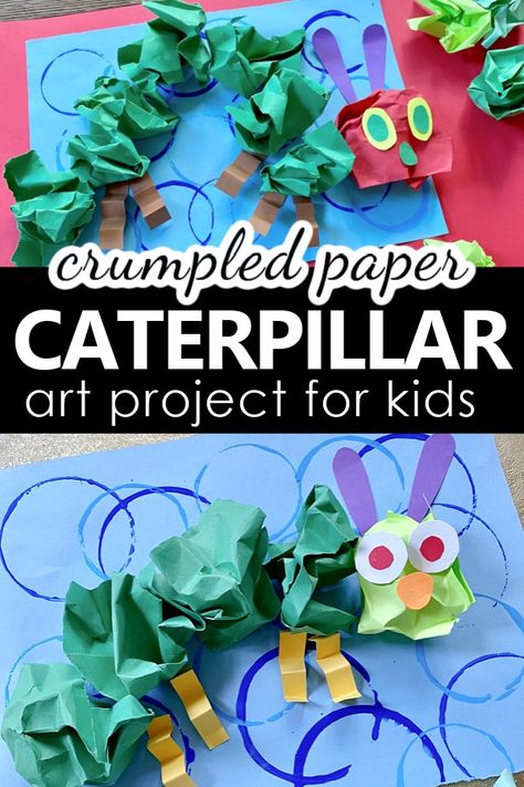 3d Art Preschool Ideas, Caterpillar Art Preschool, Paper Caterpillar Craft, Very Hungry Caterpillar Craft, Caterpillar Craft Preschool, Paper Caterpillar, Prek Art, Caterpillar Art, Hungry Caterpillar Craft