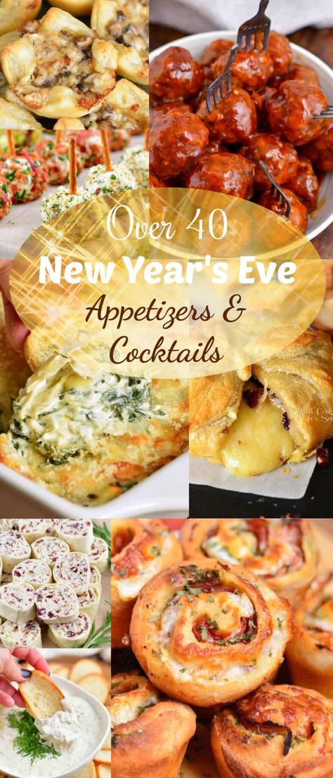 New Year's Eve Appetizer - Collection of Appetizers and Cocktails for NYE Best Nye Appetizers, Appetizer For New Years Eve, Easy Appetizers For New Years Eve Party, New Year Finger Food Ideas, New Year’s Party Appetizers, New Years Eve Party Food Appetizers, Appetizer For New Years Eve Party, Nye Appetizers New Years Eve, Easy New Years Appetizers