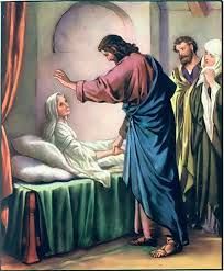 September 3rd - Luke 4:38-44: After Jesus left the synagogue, he entered the house of Simon. Simon’s mother-in-law was afflicted with a severe fever, and they interceded with him about her. He stood over her, rebuked the fever, and it left her. She got up immediately and waited on them. Lds Church History, Miracles Of Jesus, Gospel Of Luke, Bible Commentary, Jesus Heals, Christian Devotions, Jesus Christ Images, Biblical Art, Jesus Images