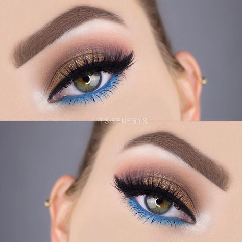 Eyelash Makeup Look, Pink Eyeshadow Palette, Makeup Cantik, Eyelash Makeup, Blue Eyeliner, Eye Makeup Steps, Glitter Eyeliner, Makijaż Smokey Eye, Eye Makeup Designs