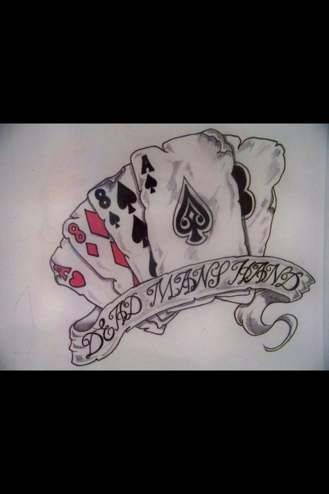 Dead mans hand Deadman Hand Tattoo, Deadmans Hand Tattoo Design, Dead Man’s Hand Tattoo, Deadmans Hand Tattoo Playing Cards, Dead Mans Hand, Dead Mans Hand Tattoo, Outlaw Tattoo, Poker Tattoo, Playing Card Tattoos