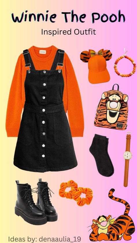 Pooh Bear Disneybound, Disney Outfits Winnie The Pooh, Winnie The Pooh Outfit Ideas, Winnie The Pooh Inspired Outfits, Winnie The Pooh Disney Outfits, Disney Inspo Outfit, Disney Character Outfits Women, Easy Disney Bound Outfits, Characters To Dress Up As