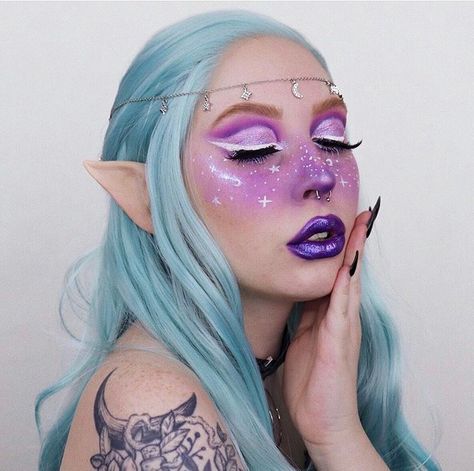 Love this look by @gothpixi ❤️ . . #fantasticalmakeup #elfmakeup #elven #fantasymakeup #fantasy #fairy #fairies #fairymakeup #makeupideas… Elven Makeup, Mermaid Wig, Sugarpill Cosmetics, Girl Hairstyle, Makeup Girl, Halloween Wigs, Liquid Lip Color, Fairy Makeup, Elf Makeup