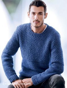 Seems like a nice basic sweater, right? Men's sweater knitting pattern free Mens Knit Sweater Pattern, Mens Knit Sweater, Knitting Patterns Free Sweater, Sweater Knitting Pattern, Jumper Knitting Pattern, Basic Sweaters, Knit Men, Hand Knitted Sweaters, Sweater Crochet Pattern