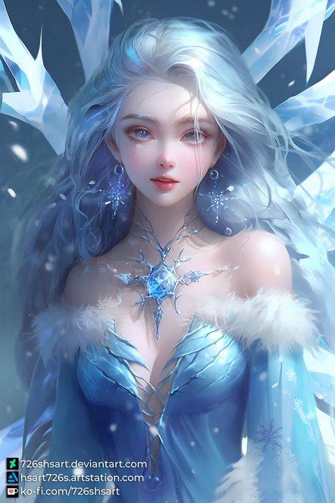 Ice Goddess, Wallpaper Winter, Anime Angel, Beautiful Fantasy Art, The Ice, Fantasy Art, Follow Me, Art Design, Angel