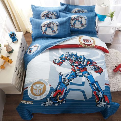 Transformers bedding set 100% Cotton 5pcs Superhero Room Ideas, Superhero Toddler, Marvel Bedding, Superhero Squad, Superhero Bedding, Boy's Rooms, Superhero Bedroom, Bedroom Makeover Ideas, Superhero Room