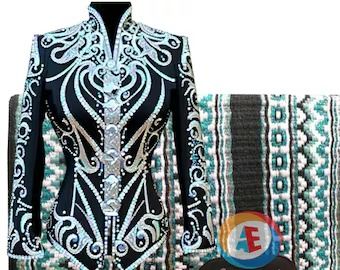 Buy Western Women New Design Showmanship Jacket With Matching Pad, Horse Riding Jacket Custom Rodeo Queen, Western Pleasure Show Shirt Online in India - Etsy Horse Riding Jackets, Showmanship Jacket, Western Show Shirts, Show Jackets, Rodeo Queen, Western Pleasure, Riding Jacket, Western Women, Shirt Women