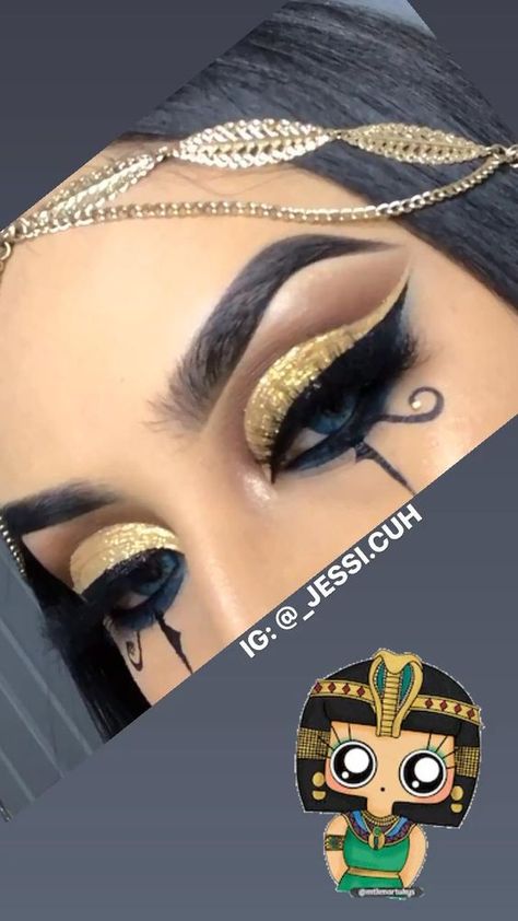 Black And Gold Eyeshadow Looks, Egyptian Makeup Goddesses, Egyptian Goddess Makeup, Black And Gold Eyeshadow, Egypt Makeup, Turquoise Makeup, Cleopatra Makeup, Gold Eyeshadow Looks, Egyptian Makeup